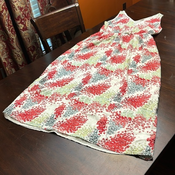 Lucky Brand Low V -Neck Drawstring Waist Fully Lined Sleeveless  Maxi Dress XL - Picture 1 of 11